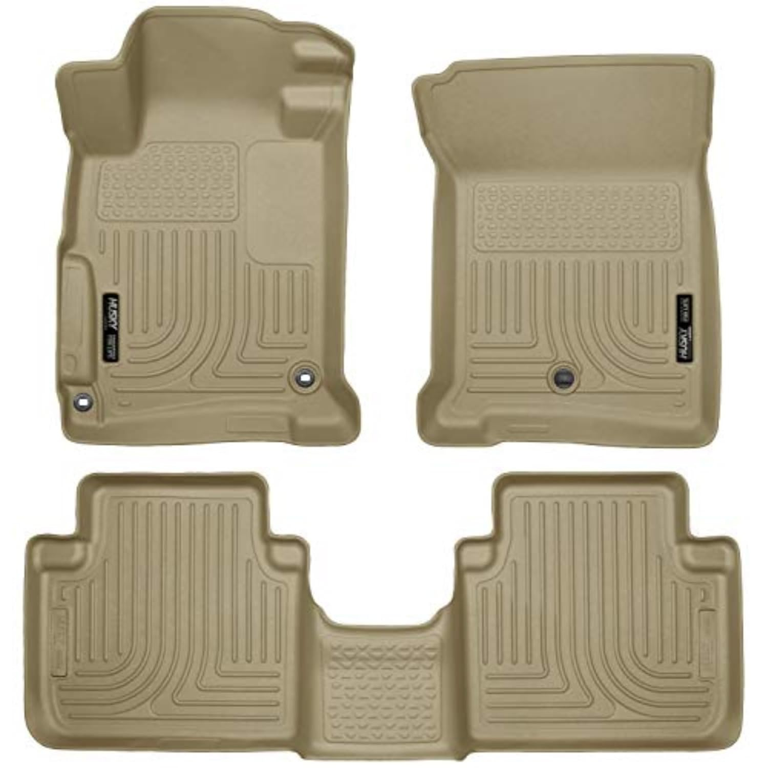 Husky Liners by RealTruck Weatherbeater Floor Mats Fits 2013-2017 Honda Accord Sedan Front & 2nd Row, 3-pc Tan-98483