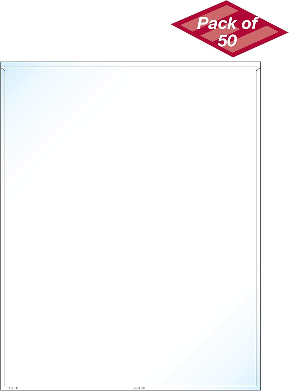 EnvyPak Bolsillos Superiores para Carpetas de Carga de 8,5 x 11 Pulgadas, Transparentes, 50 Unidades