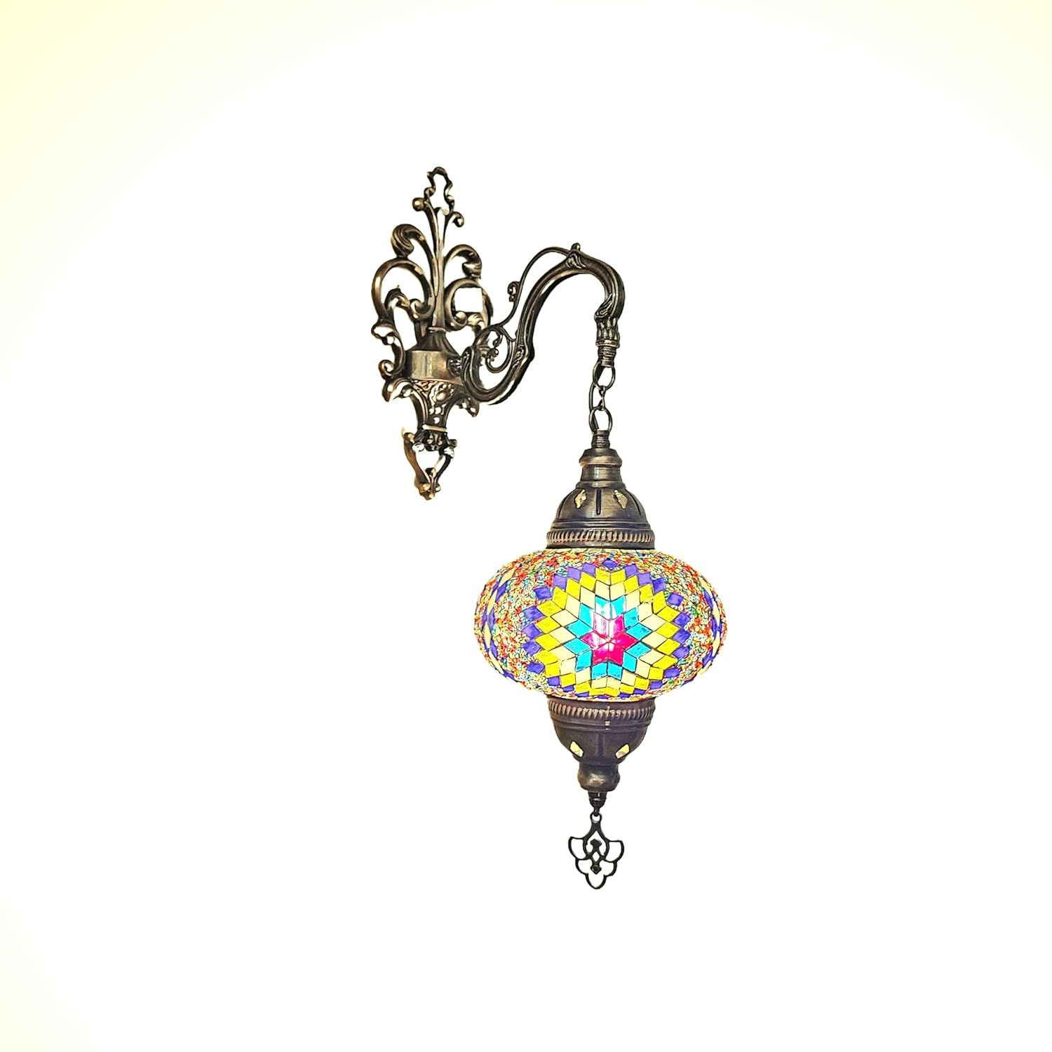 Angora Tonalli Wall Lamp - Large Globe | Turkish Wall Sconce Lamp for Living Decor (15.75")