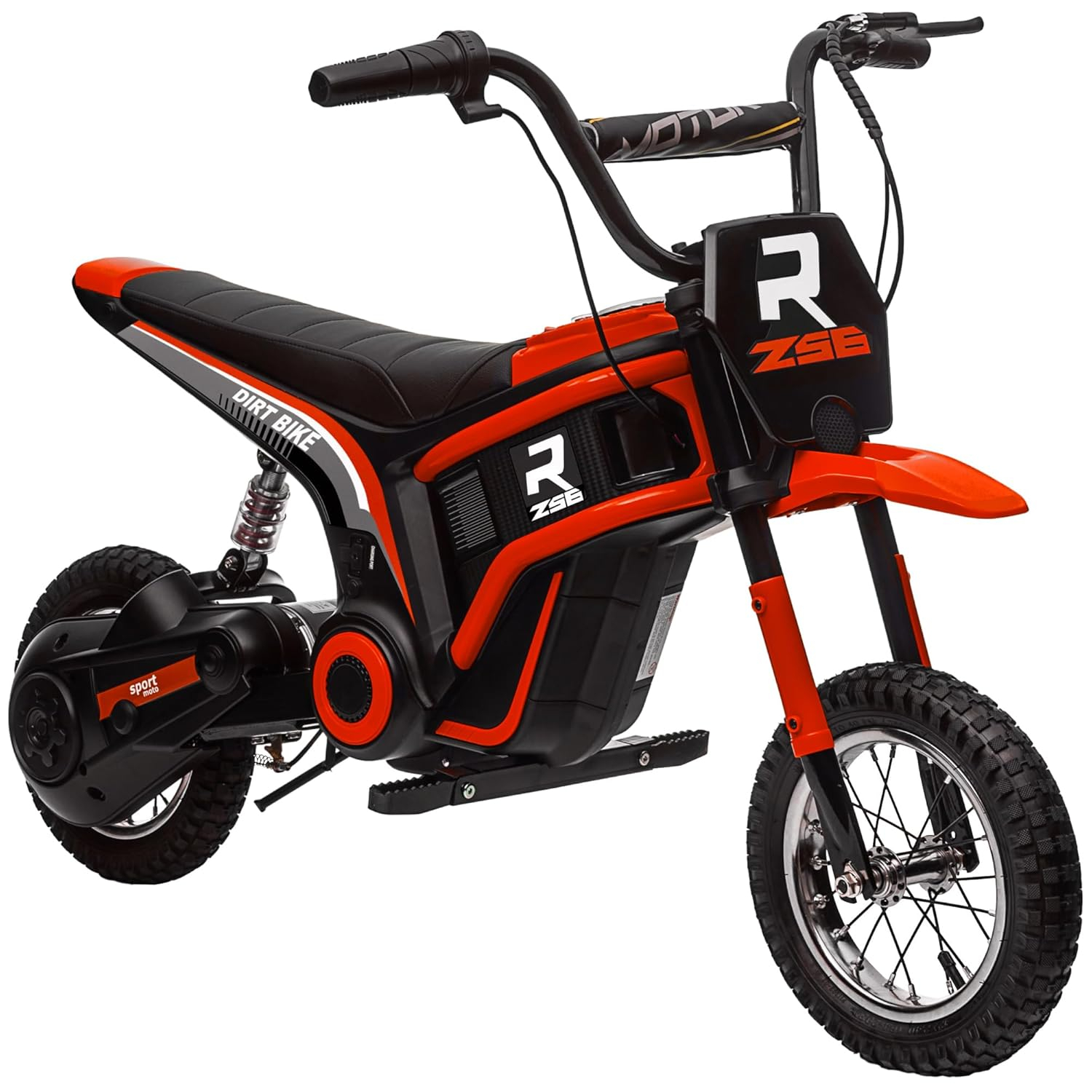 Aosom 24V 350W Electric Dirt Bike, up to 15 MPH w/ Twist Grip, Red