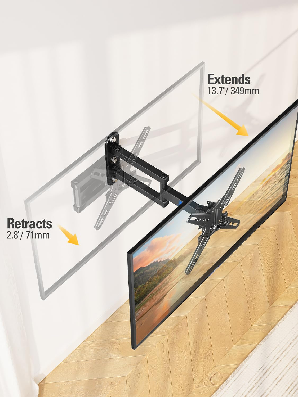 Mounting Dream UL Listed TV Mount Swivel and Tilt for Most 13-42 Inch TVs, Full Motion TV Wall Mount Bracket with Articulating Arm, Max VESA 200x200mm, Loading 50 lbs, MD2465