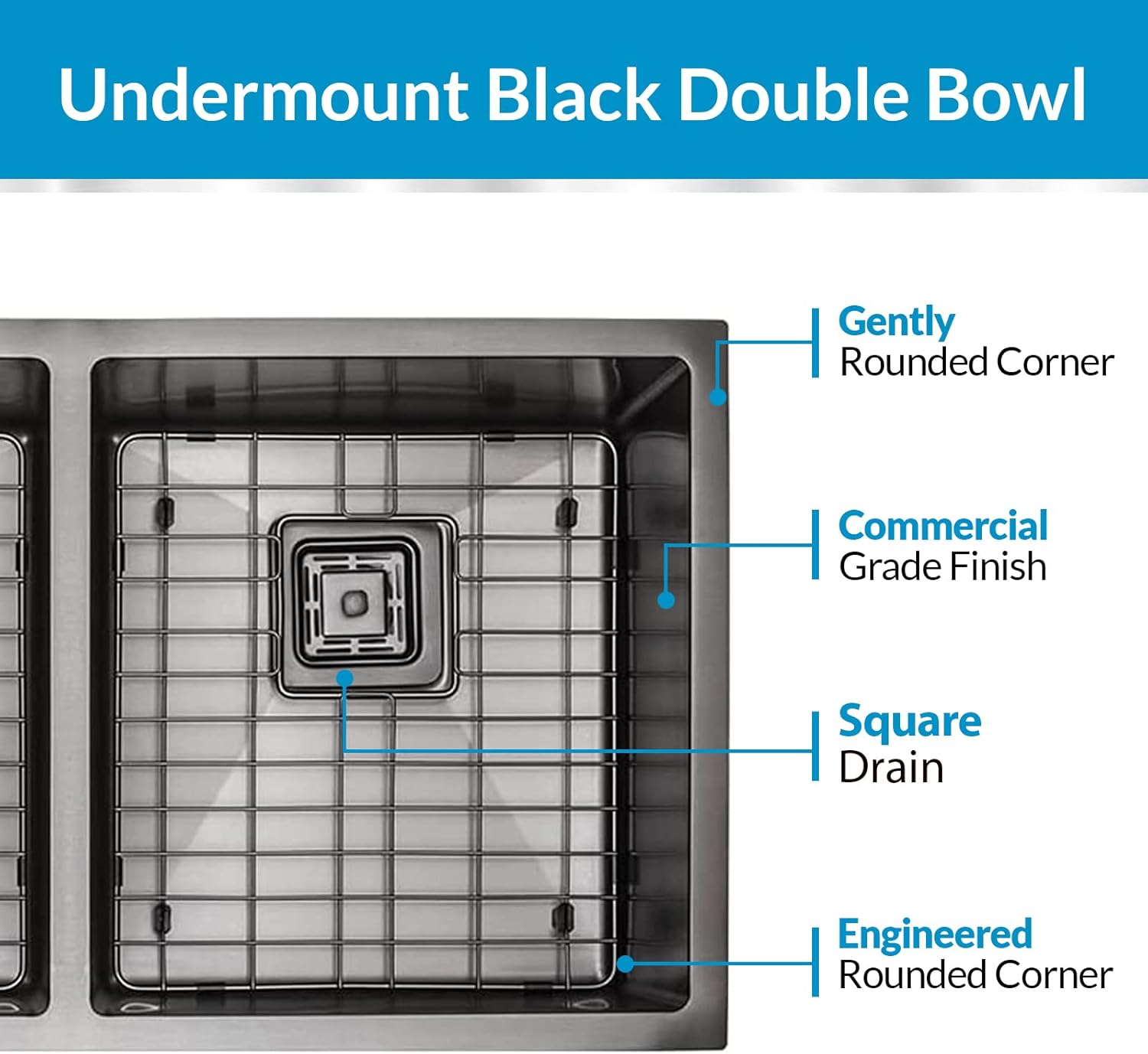 Brushed Stainless Steel 31 Inch Undermount Double Bowl Kitchen Sink