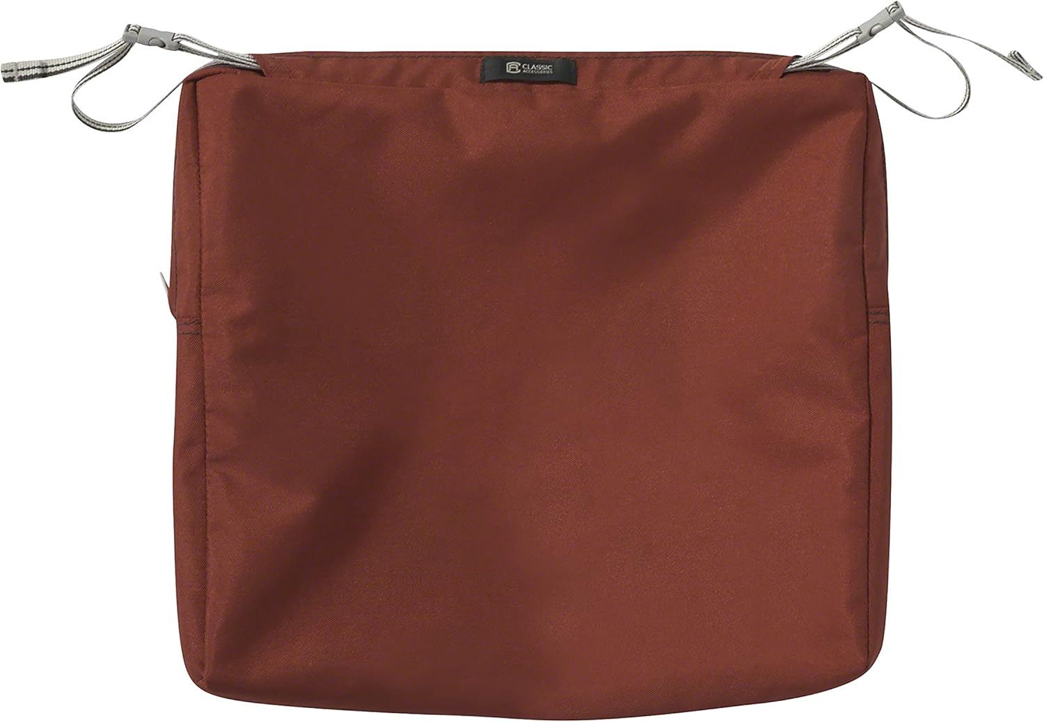Classic Accessories Ravenna Water-Resistant 17 x 15 x 2 Inch Rectangle Outdoor Seat Cushion Slip Cover, Patio Furniture Chair Cushion Cover, Spice