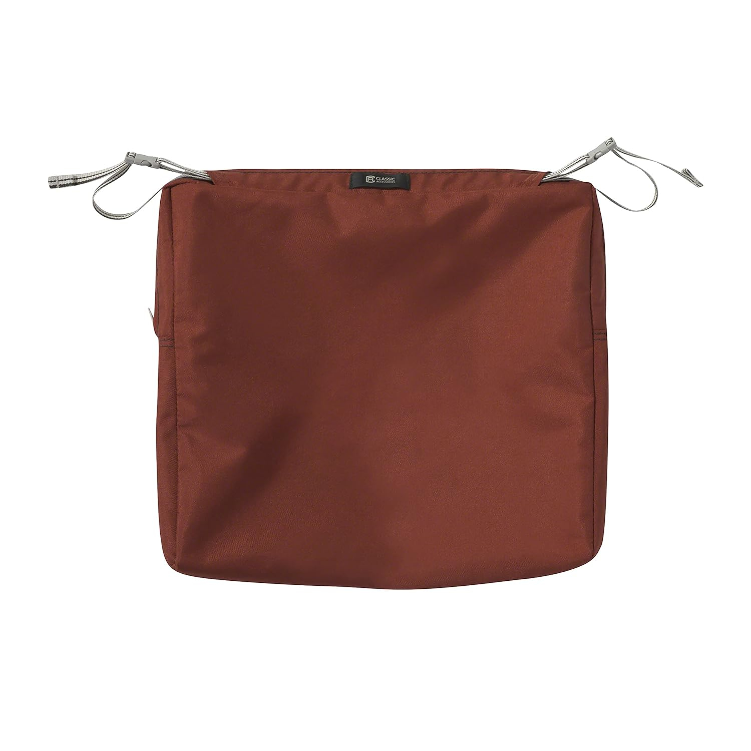 Classic Accessories Ravenna Water-Resistant 17 x 15 x 2 Inch Rectangle Outdoor Seat Cushion Slip Cover, Patio Furniture Chair Cushion Cover, Spice