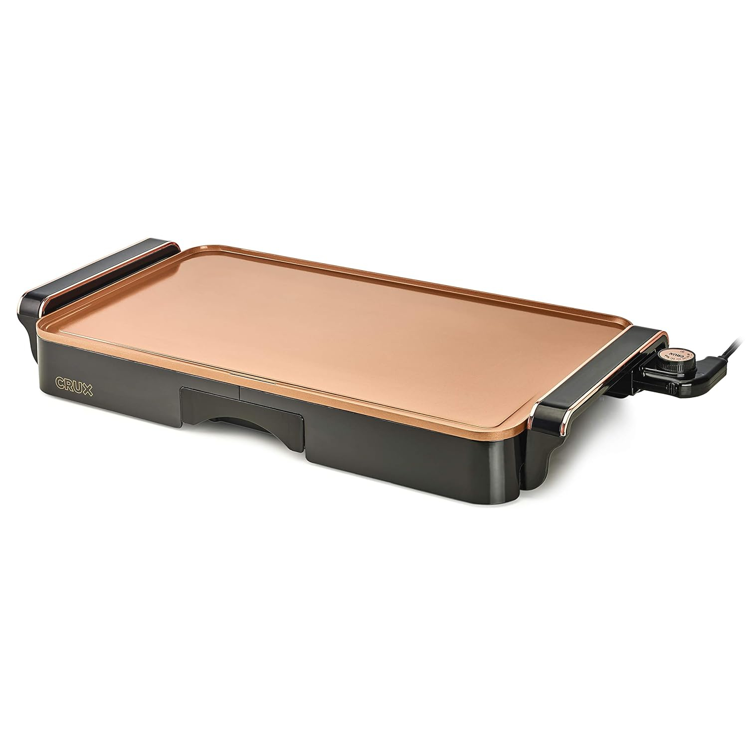 Extra Large Copper Ceramic Electric Griddle with Heat Resistant Handles