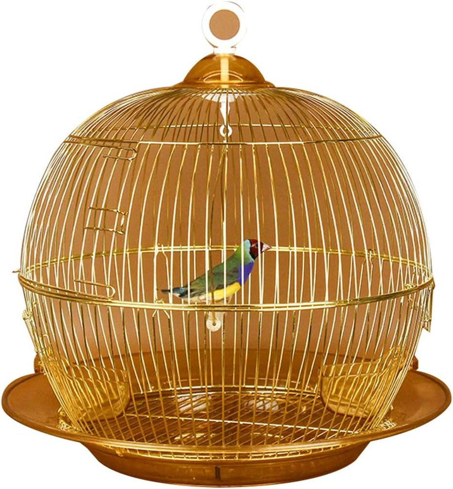 Flight cage for Parakeets Decorative Bird Cages Home Decor,Affordable Retro Golden Bird Cage, Elegant Decoration Parrot Cage, Dove Pearl Bird Canary Cage, Luxury Package (Color : Gold a)