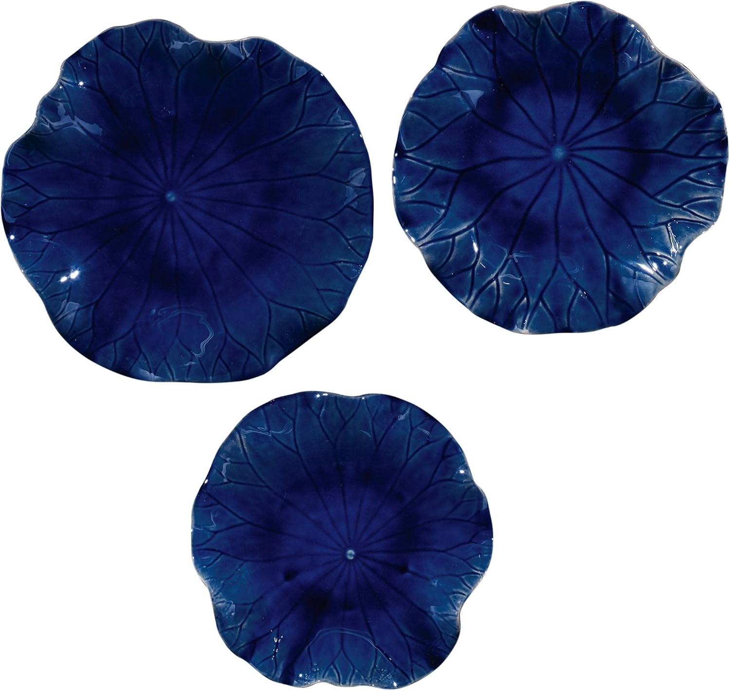 Uttermost Abella Cobalt Blue Ceramic 3-Piece Wall Art Set