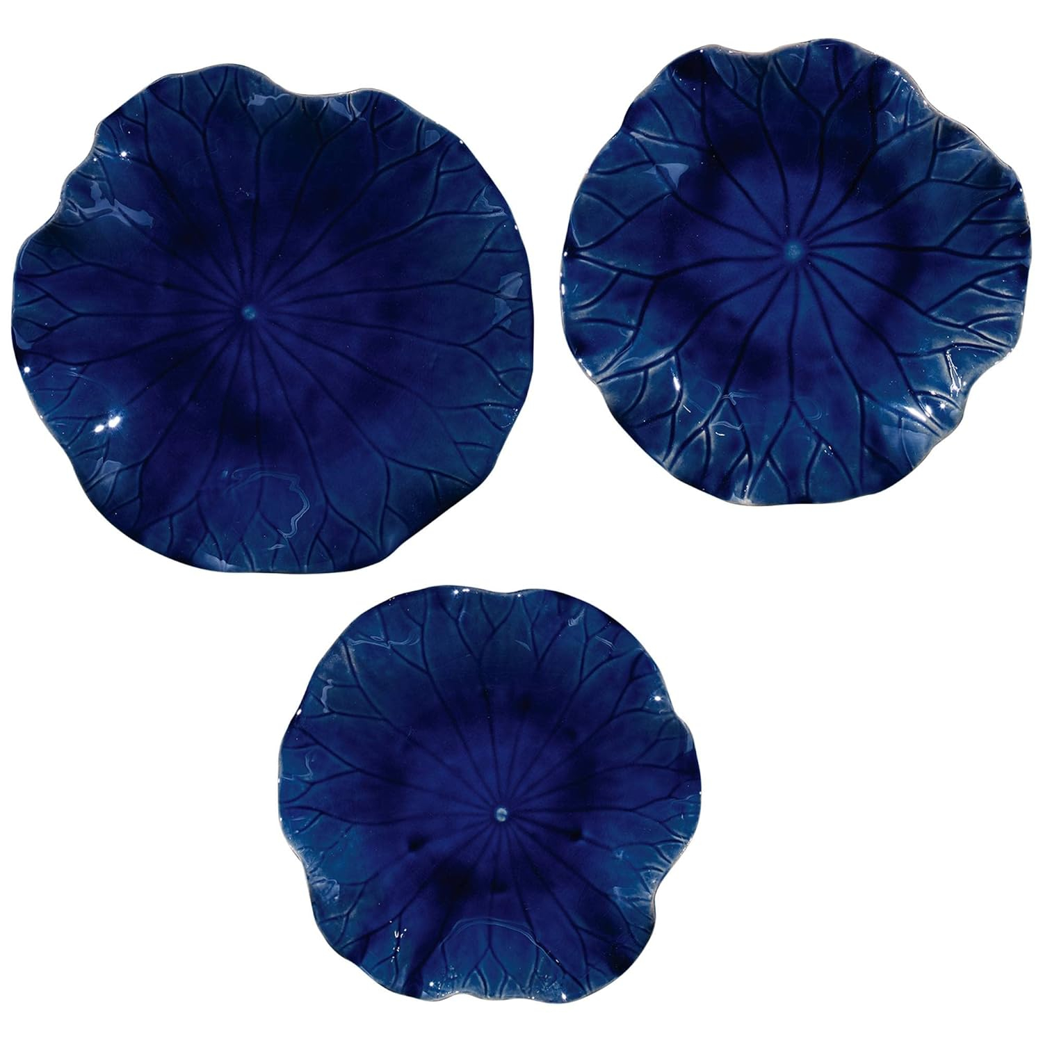 Uttermost Abella Cobalt Blue Ceramic 3-Piece Wall Art Set