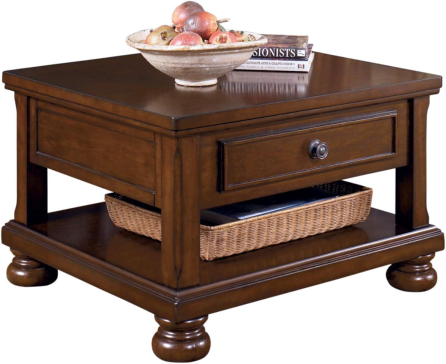 Signature Design by Ashley Casual Porter Coffee Table with Lift Top Rustic Brown