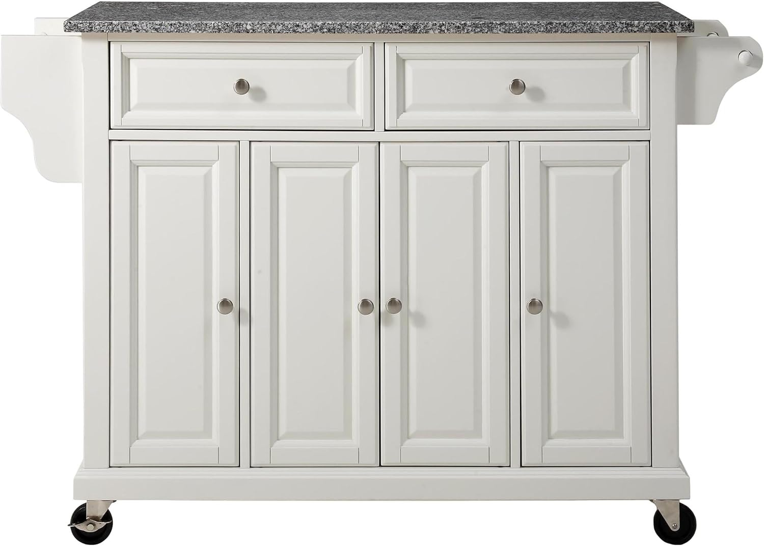 Crosley Furniture Wood/Solid Granite Kitchen Cart in White/Gray