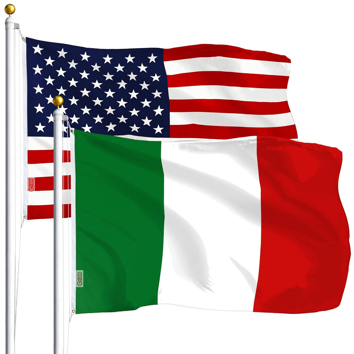 Patriotic USA and Italian Flag Combo Pack, 3x5 Ft Polyester