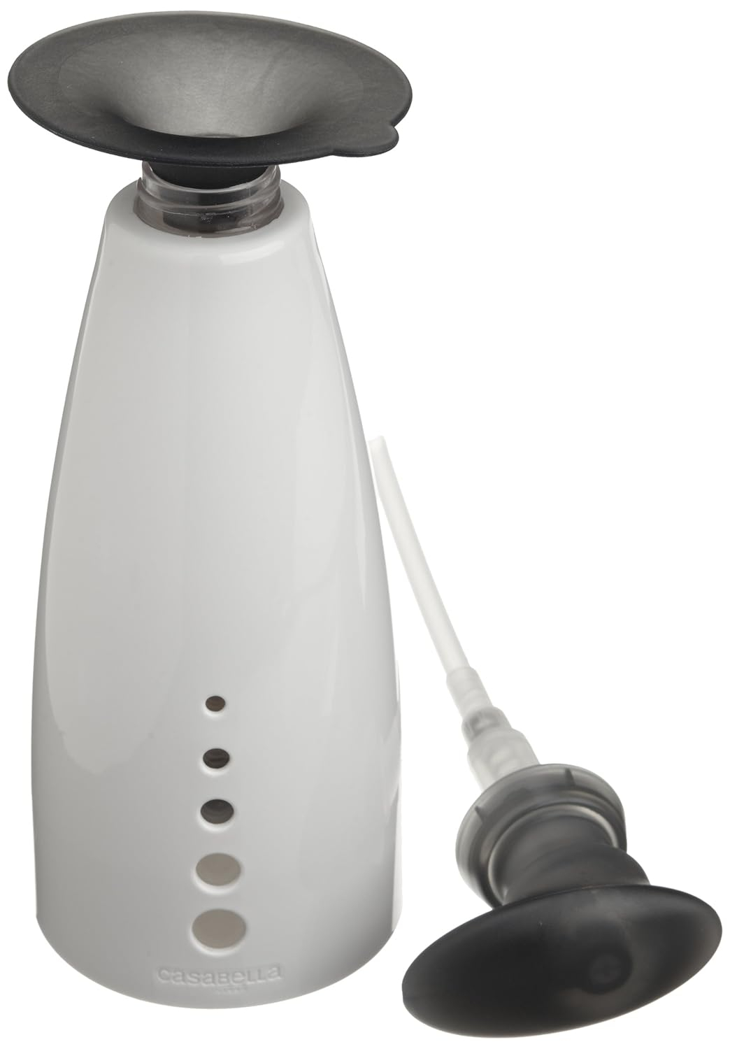 Casabella Sink Sider Multipurpose 14-oz. Soap Pump Bottle with Soap Filling Funnel, Gray/White