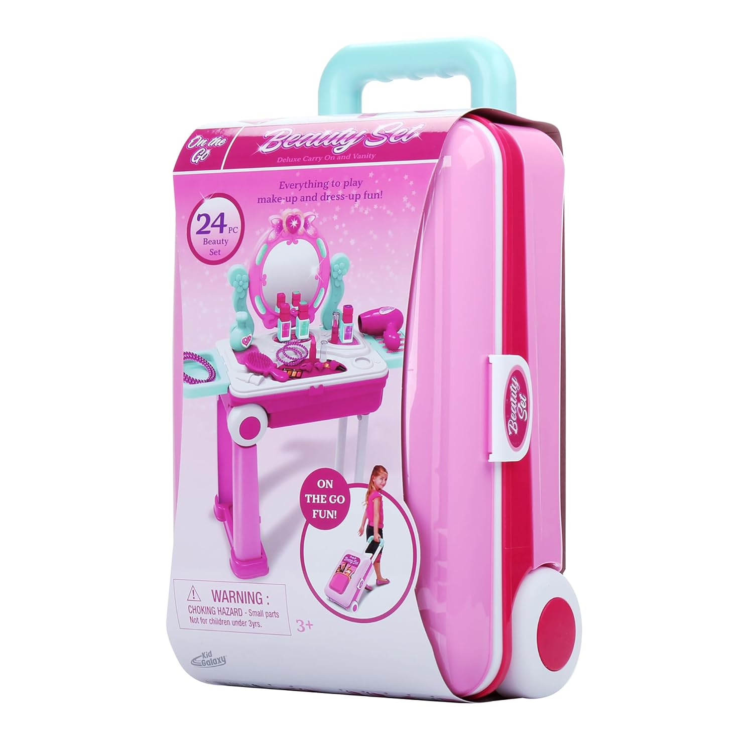 Kid's Pink Portable Vanity Set with Accessories