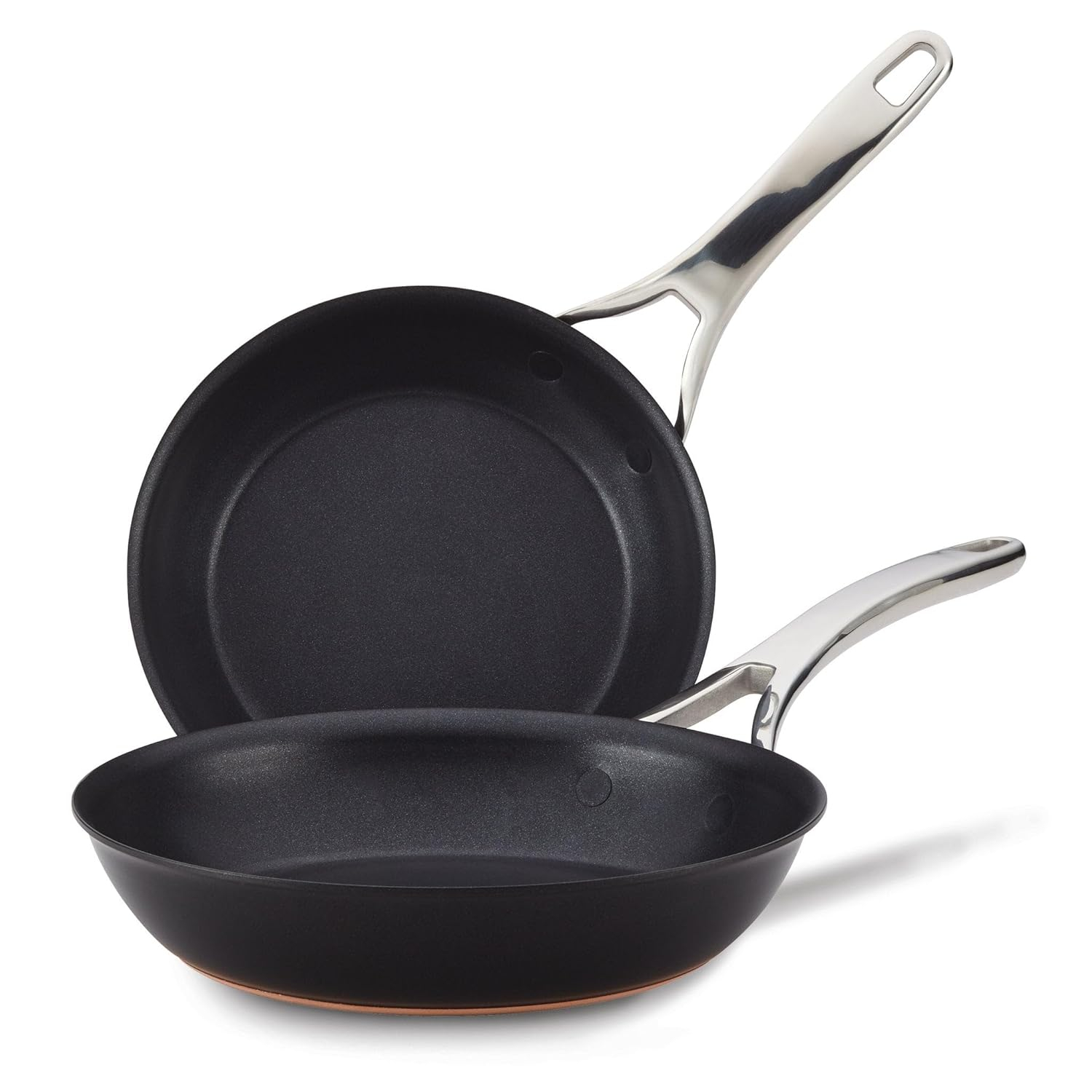 Anolon Nouvelle Copper Luxe 2 Pc Nonstick Frying Pan Set, Onyx