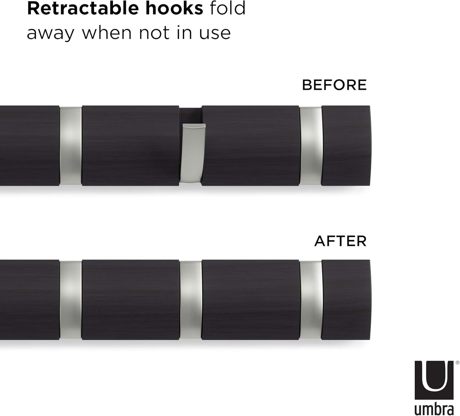 Flip 5 - Hook Solid Wood Coat Rack