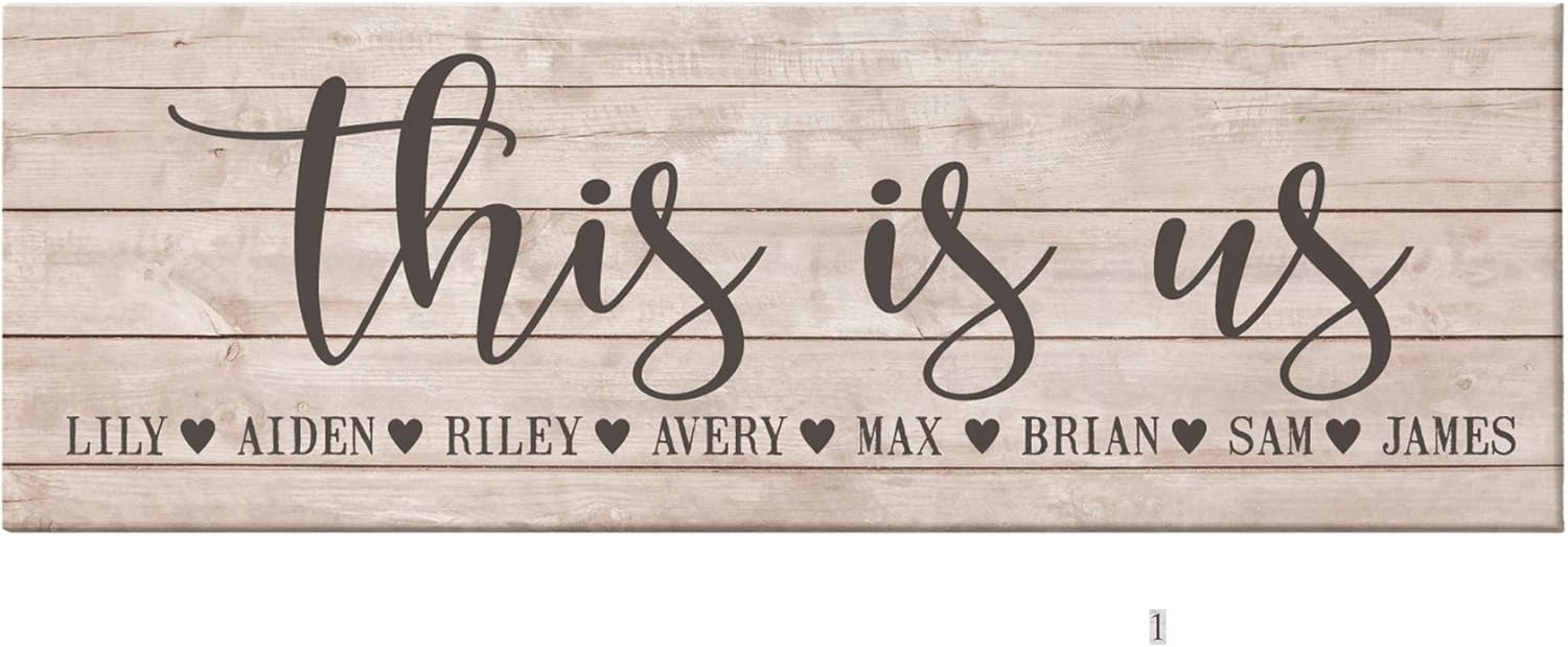 Let's Make Memories Personalized This Is Us Canvas with Frame - Framed Family Canvas - Customized Wall Art - Home Decor - 9”H x 27”W