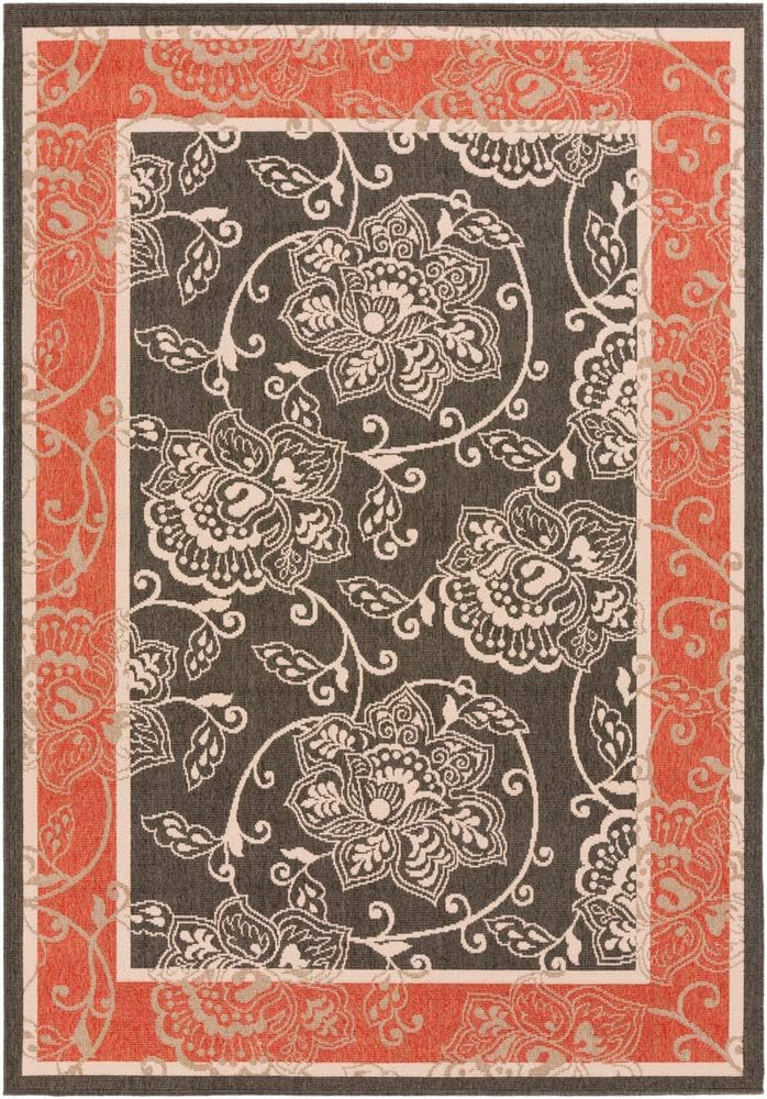 Livabliss Rhoda Outdoor Border Area Rug,2'5" x 4'5",Taupe/Brown