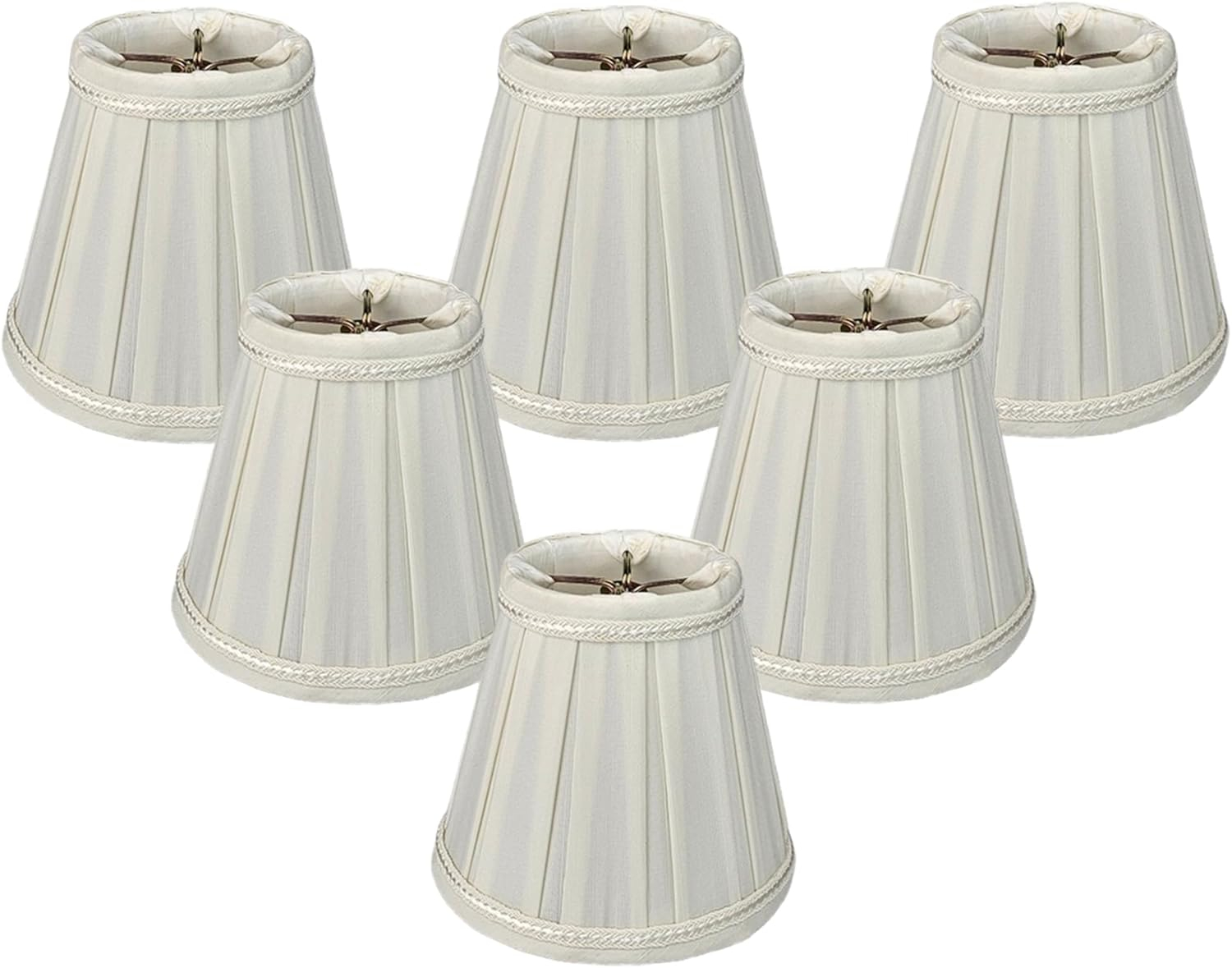 Royal Designs, Inc. Decorative Trim Empire Chandelier Shade CS-404WH-6, White, 3 x 5 x 4.5, Pack of 6