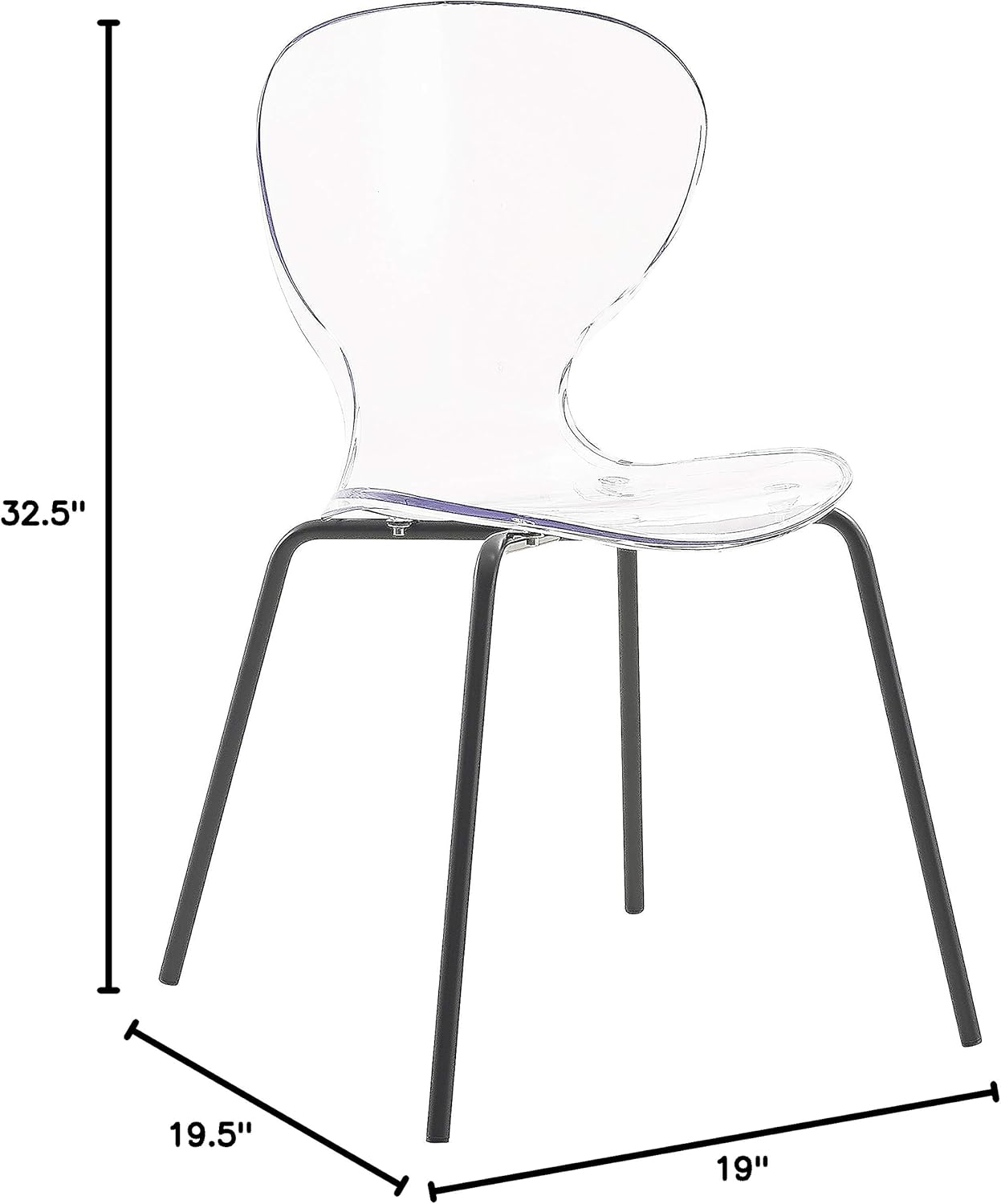 Meridian Furniture Clarion 18"H Metal Dining Chair in Matte Black (Set of 2)
