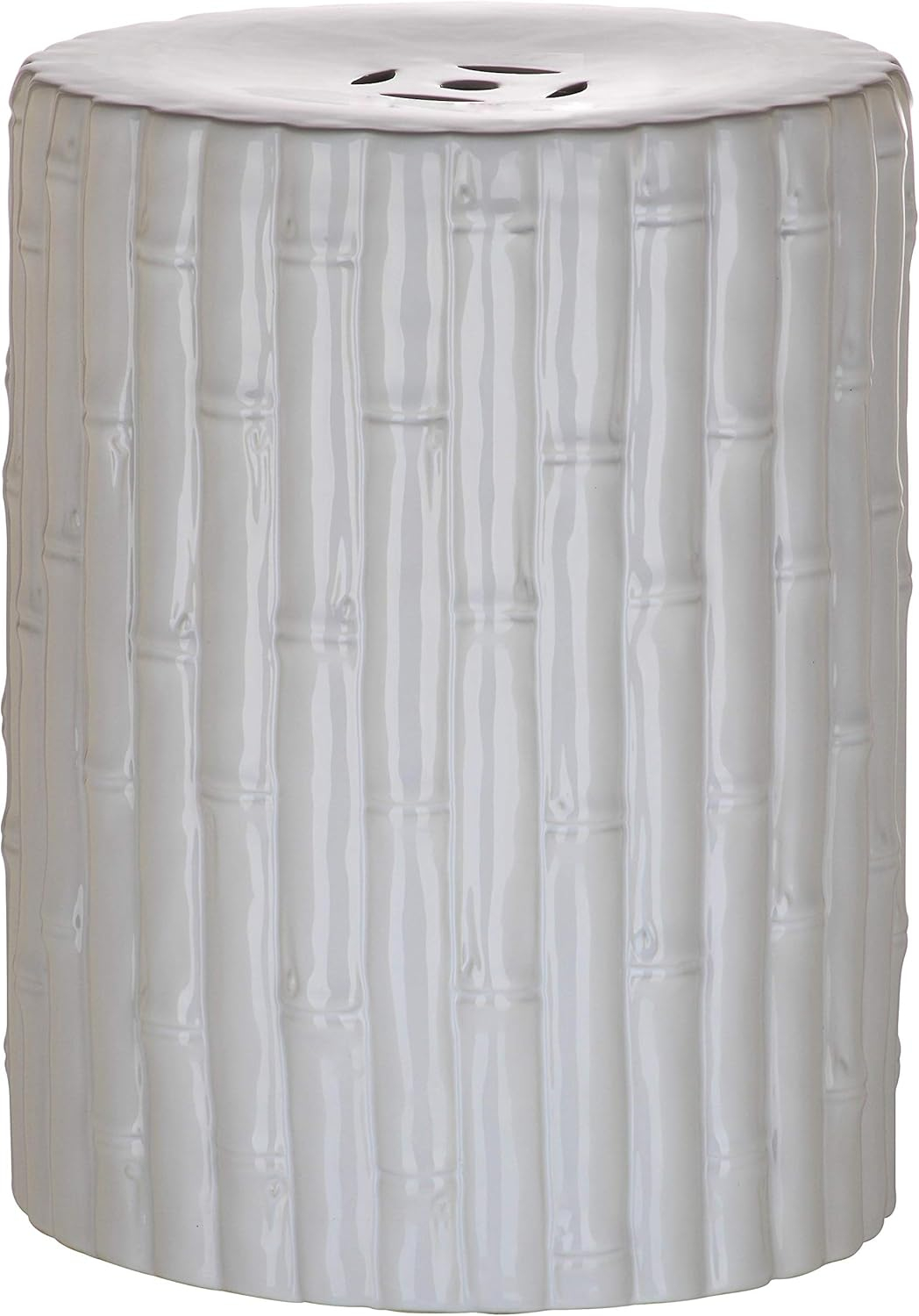 Safavieh Bamboo Texture Indoor/Outdoor Garden Patio Stool, White