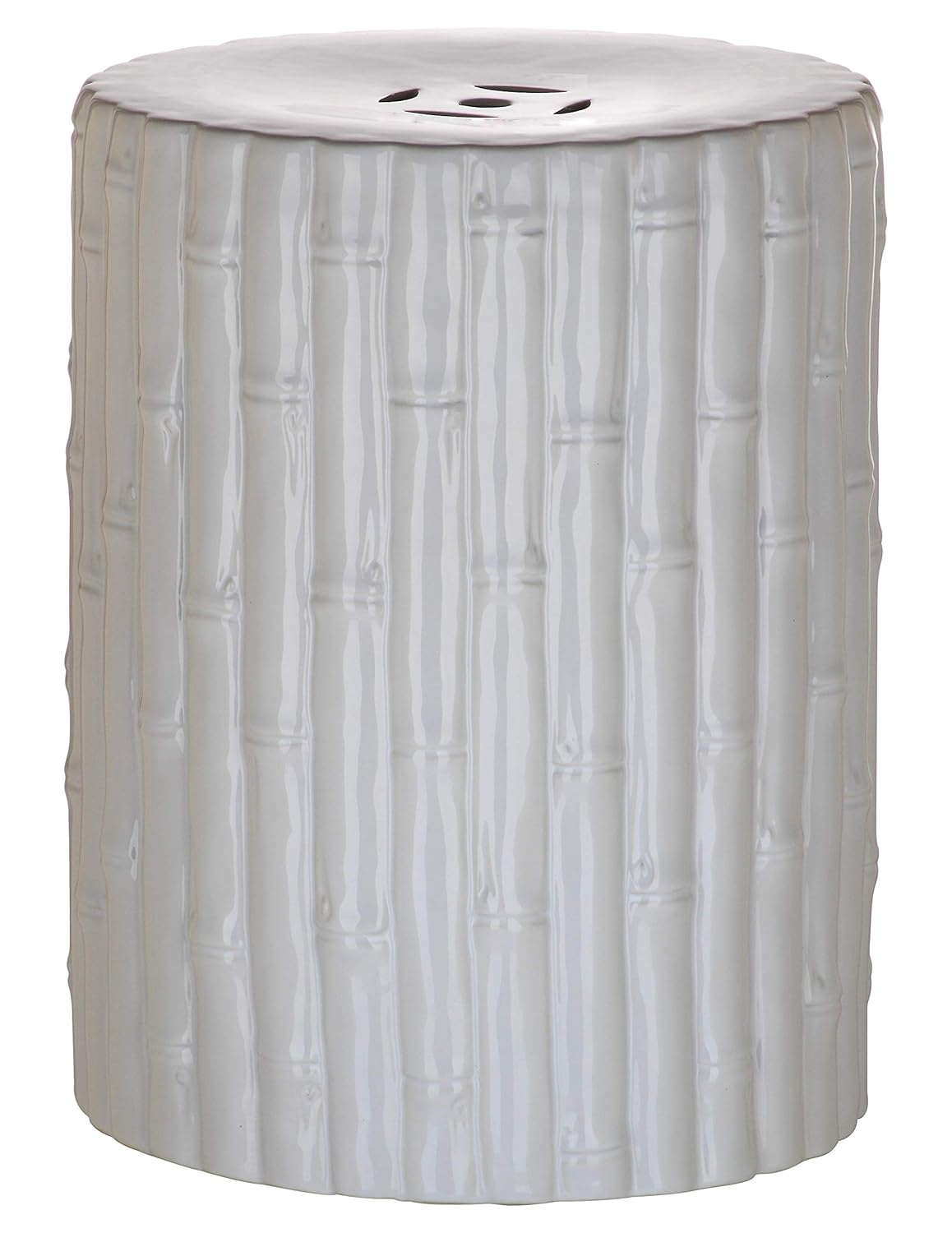 Safavieh Bamboo Texture Indoor/Outdoor Garden Patio Stool, White