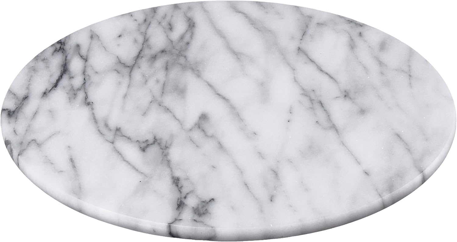 Elegant Off-White Marble Round Serving Board, 12" Diameter