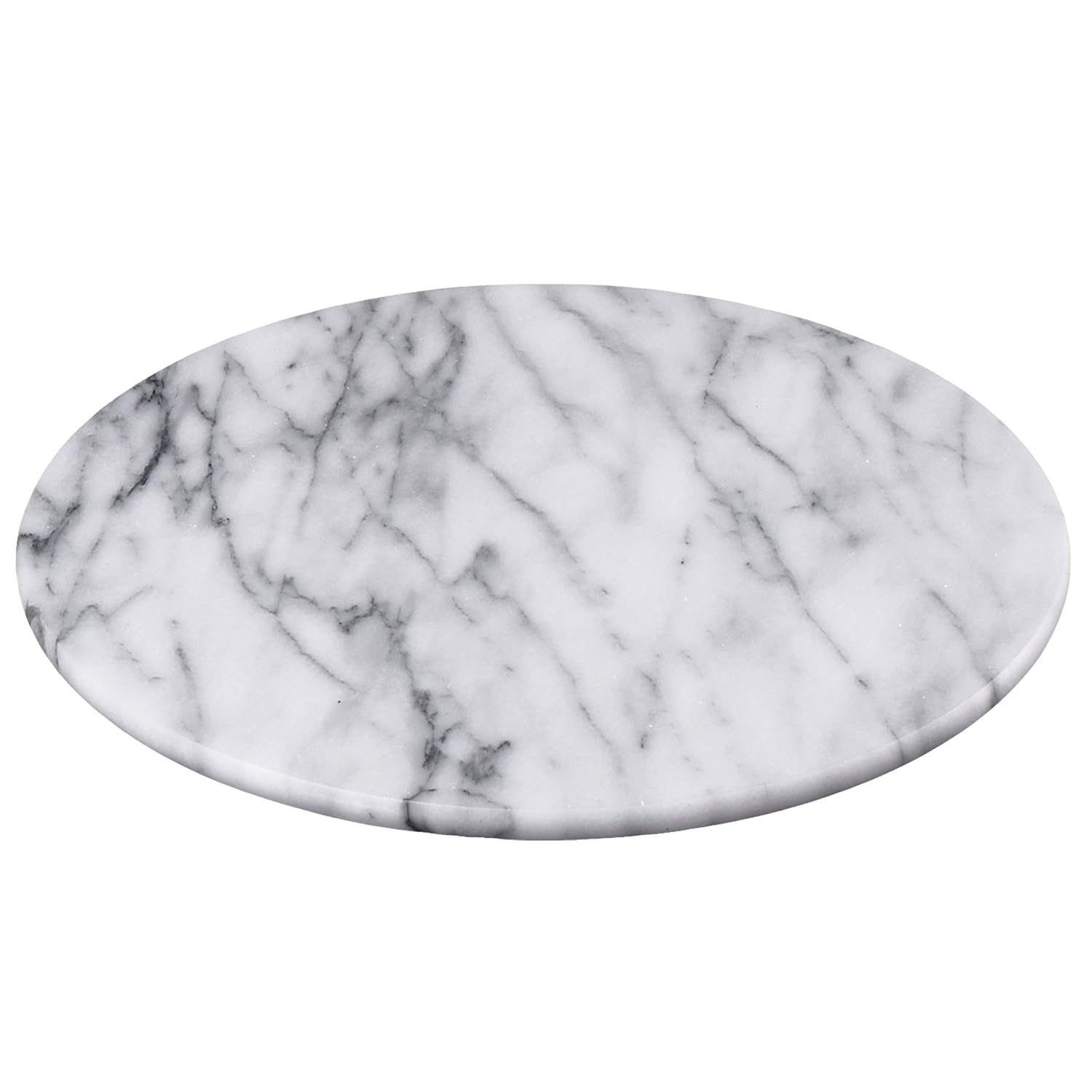 Elegant Off-White Marble Round Serving Board, 12" Diameter