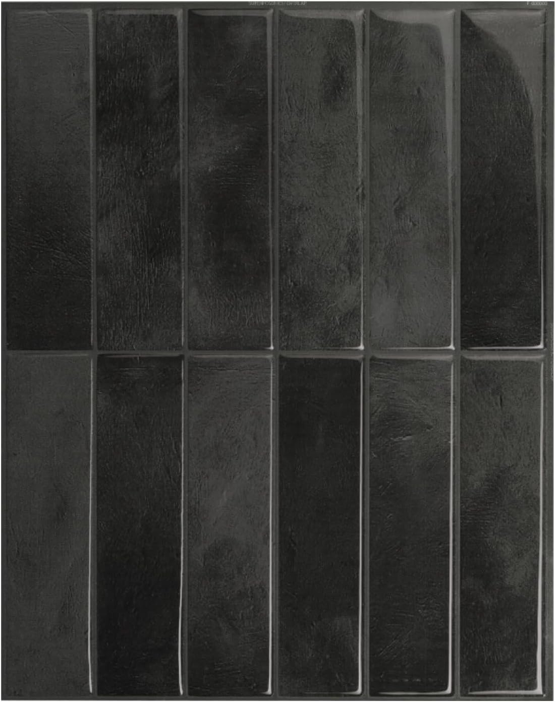 Smart Tiles - 3D Adhesive Peel and Stick Backsplash Tile, Black - 5-Pack 11.43" x 9"