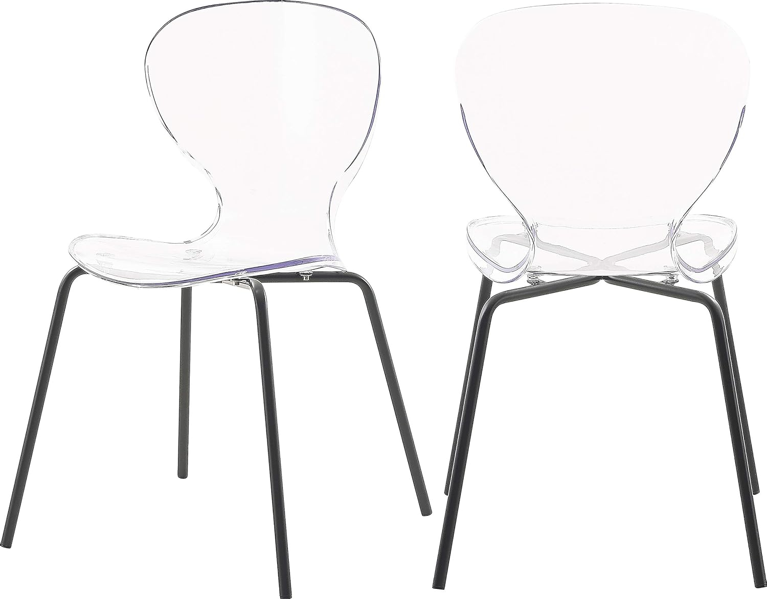 Meridian Furniture Clarion 18"H Metal Dining Chair in Matte Black (Set of 2)