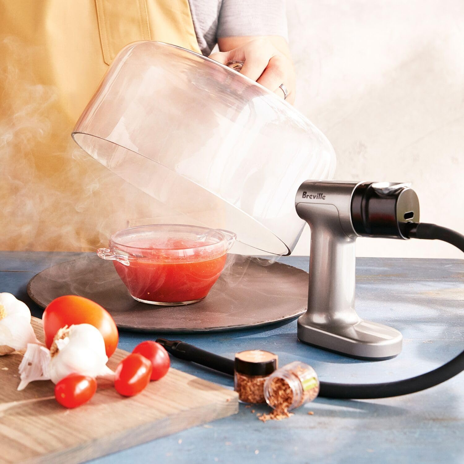 Compact Stainless Steel Cordless Smoking Gun with Accessories