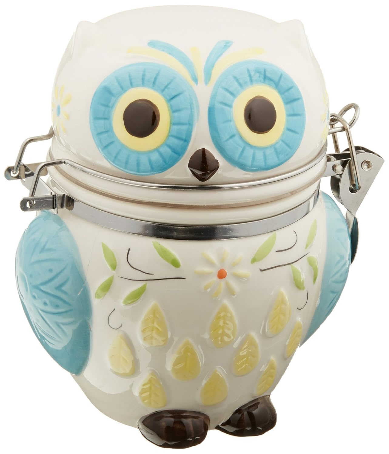 Boston Warehouse Hinged Jar, Pugly Sweater Collection, Hand-painted Earthenware Storage Container C57