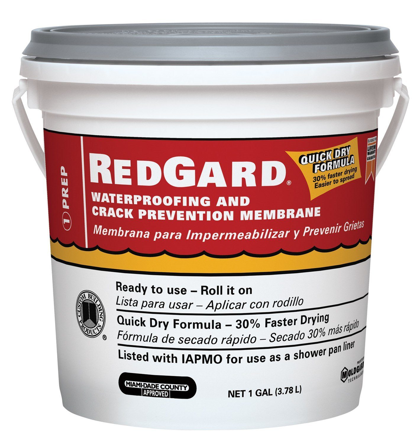 Custom Building Products LQWAF1-2 Pink Waterproofing and Crack Prevention Paint, 1 gal