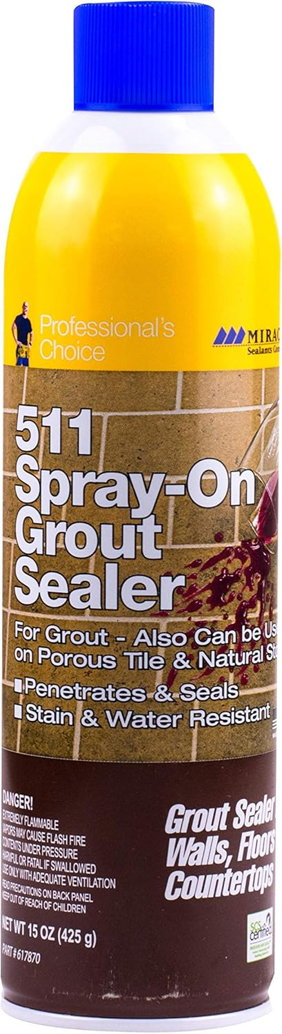 Miracle Sealants 511 Spray-On Grout Sealer, 15oz, Aerosol