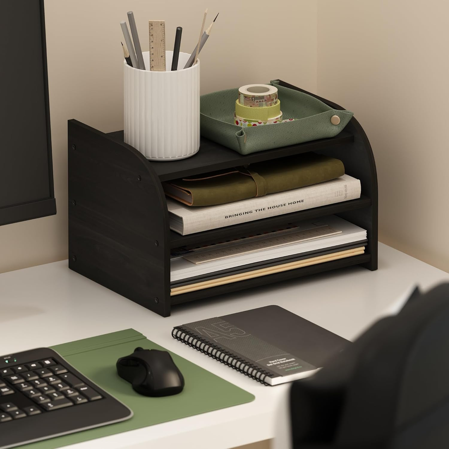 Furinno Classic 3-Tier Desk Top Organizer, Espresso