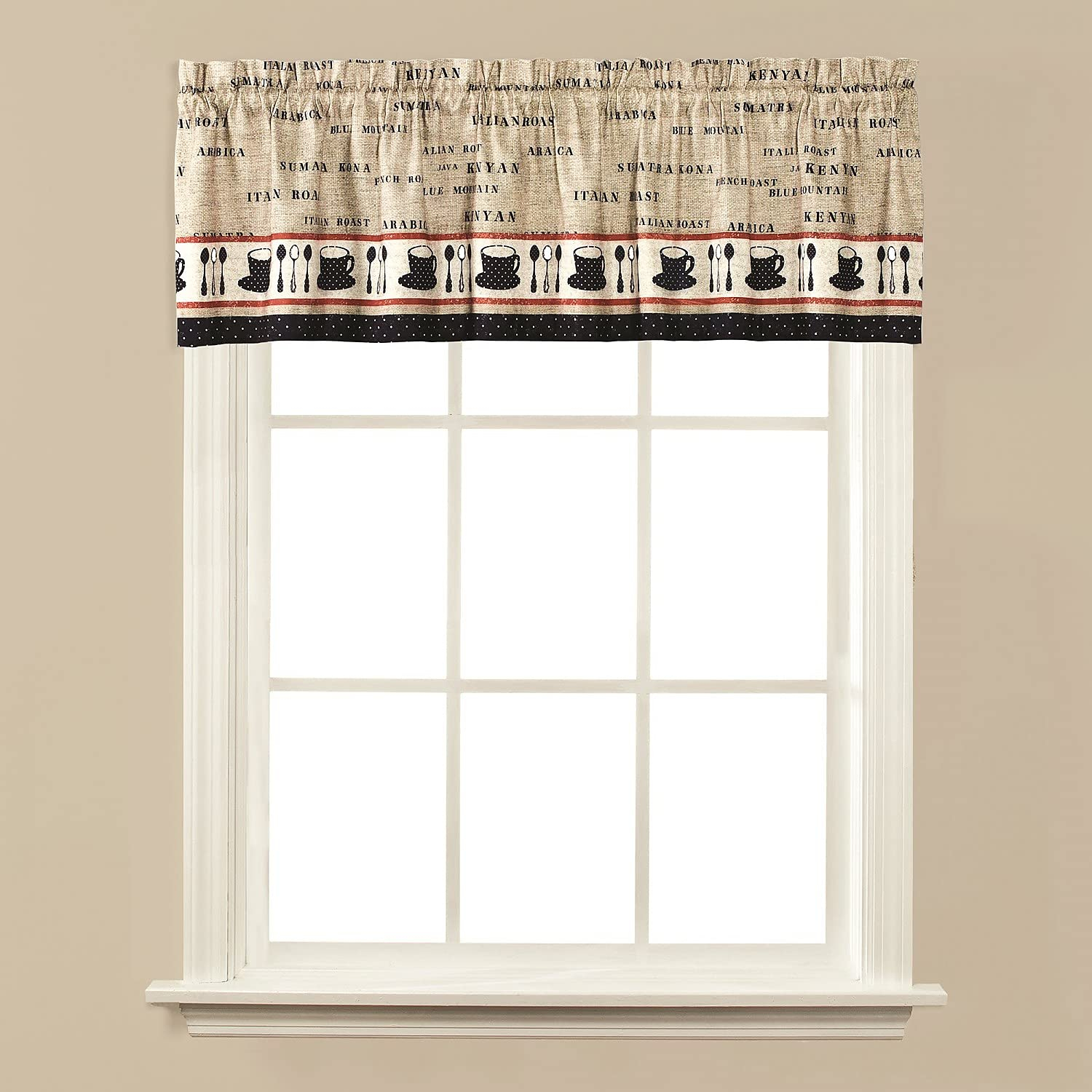 Saturday Knight Ltd Cafe Window Tier Pair With 3/4" Rod Pocket - 2 Piece - 57x36", Linen