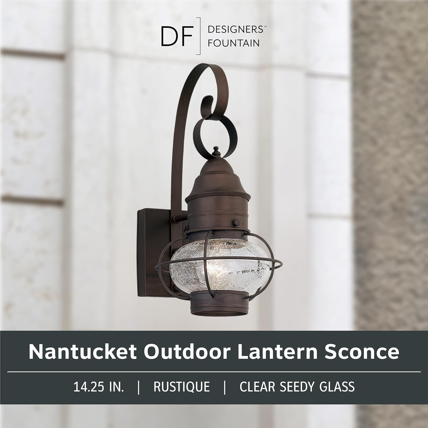 1761-RT-Designers Fountain-Nantucket - One Light Outdoor Onion Wall Lantern