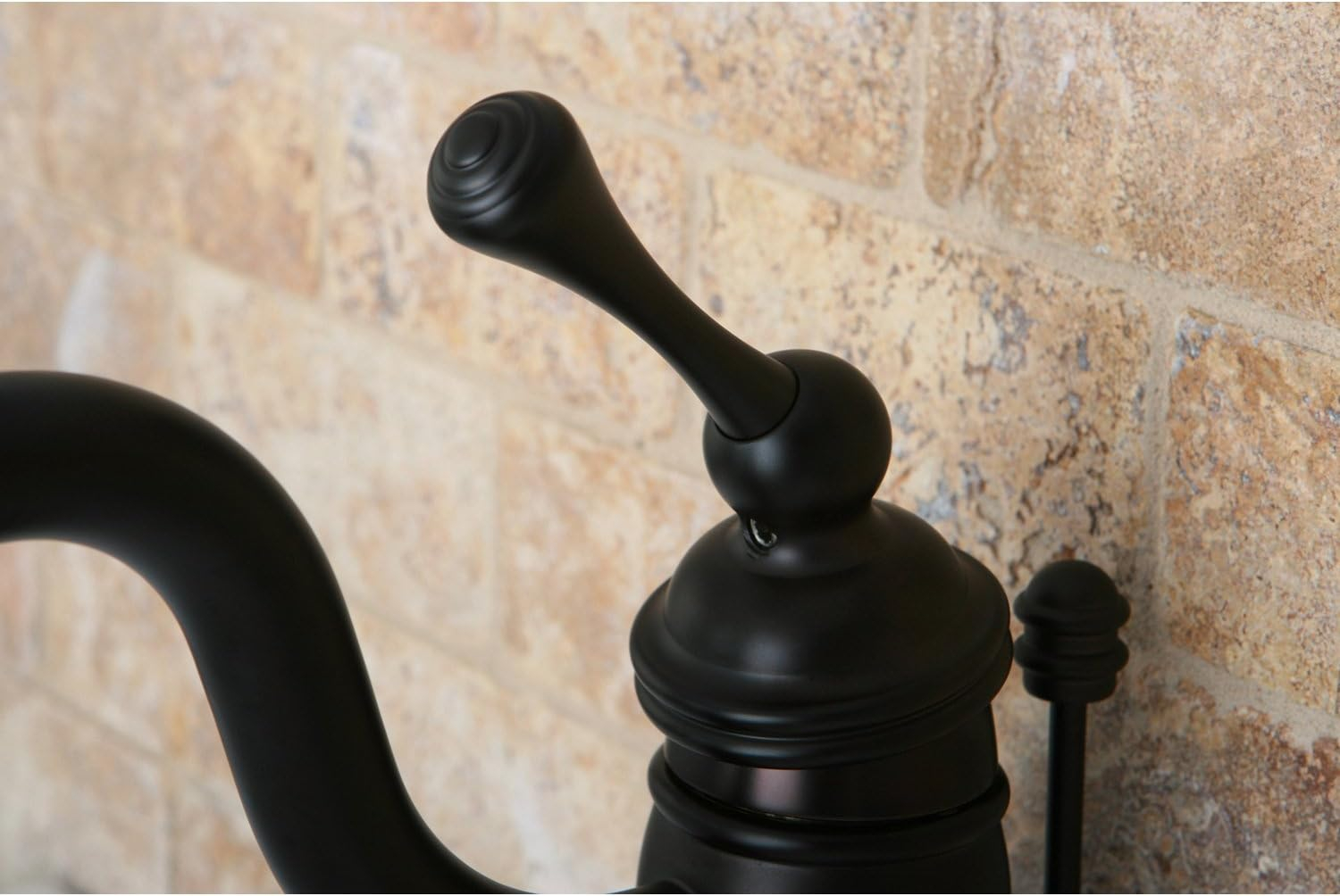 Kingston Brass KB1405BL Victorian Single-Handle Bathroom Faucet with Pop-Up Drain, Oil Rubbed Bronze