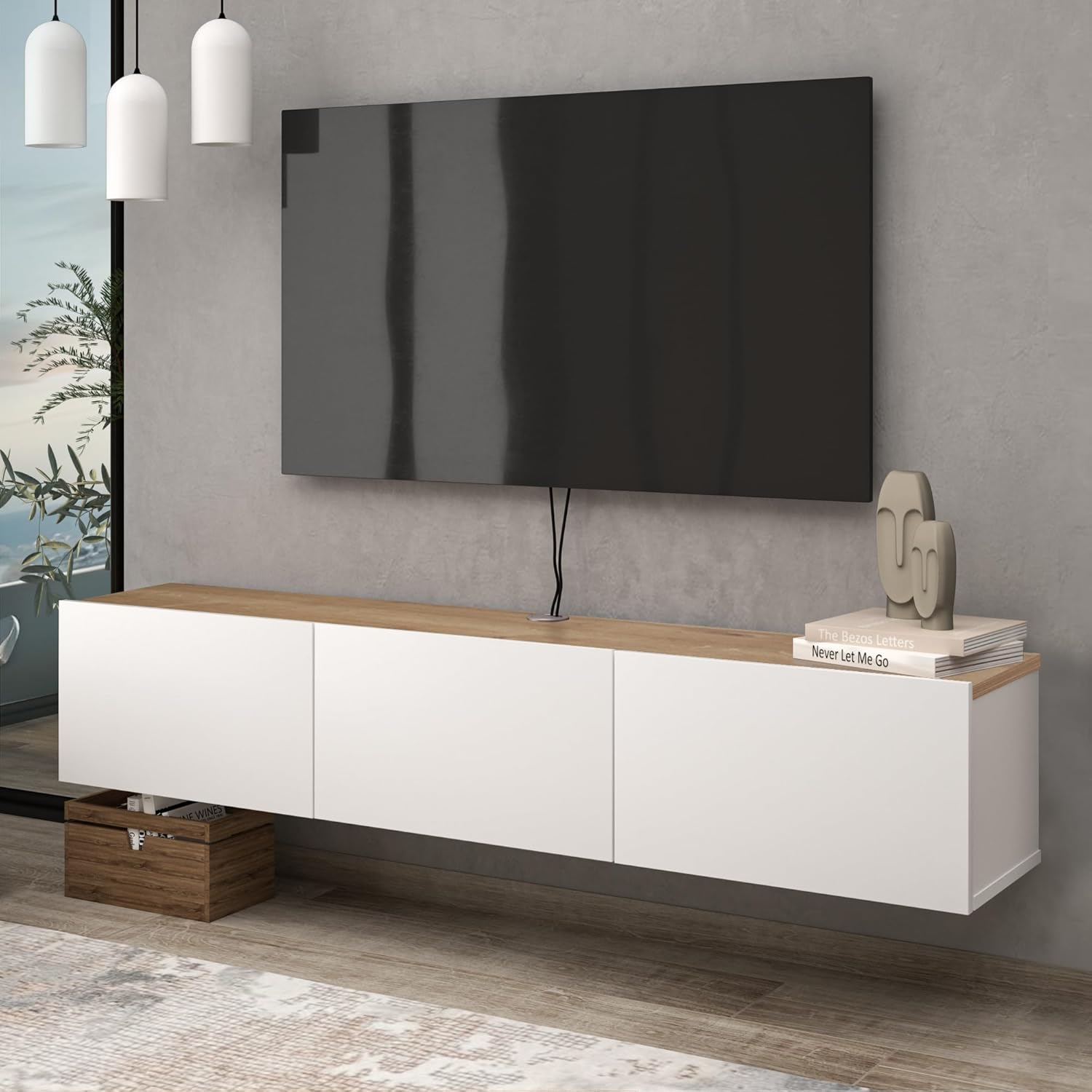Atelier Mobili Floating TV Stand, TV Stand up to 75 inch TV, Floating TV Stand Wall Mounted
