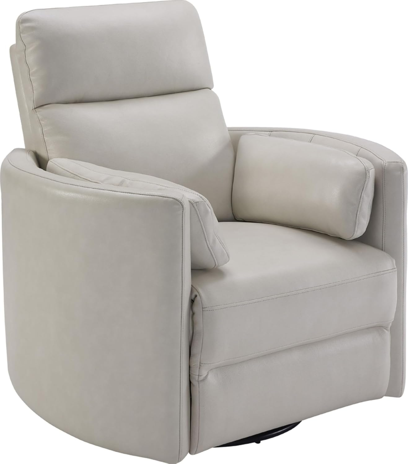 Florence Brown Top-Grain Leather Swivel Recliner with USB Charger