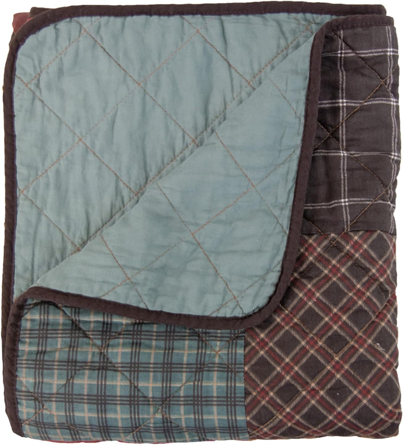 Donna Sharp Appalachia Plaid Cotton and Pieced Throw Blanket