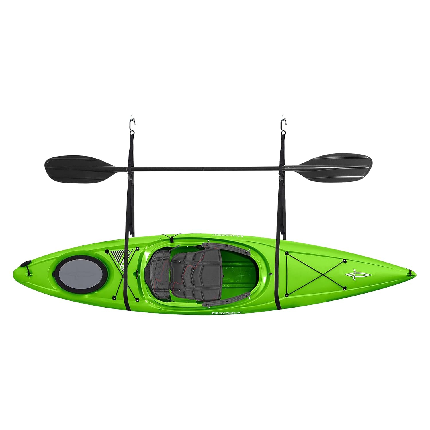 Single Kayak Rack ? Hanging Storage from Wall or Ceiling for Surfboards Paddleboards SUP or Canoe ? Adjustable Kayak Straps by RAD Sportz