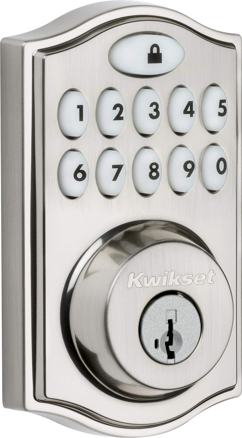 Kwikset 914 Traditional Keypad SmartCode Electronic Deadbolt Smart Lock featuring SmartKey Security and ZigBee 3.0 Technology in Satin Nickel, Large, 914TRL ZB 3.0 15