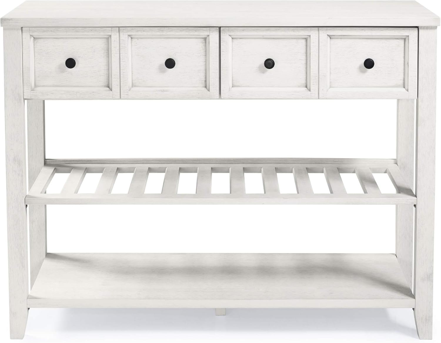 Walker Edison Modern Farmhouse Wood Buffet Sideboard Entryway Serving Storage Cabinet Doors-Dining Room Console, 48 Inch, White