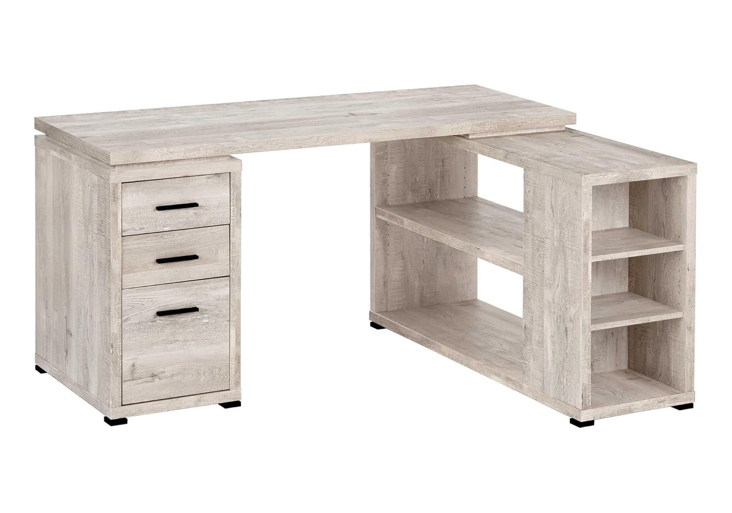 Monarch Specialties Computer Desk, L-Shaped, Corner, 3 Drawers 2 Open Shelves 3 Cubbies, 60"L X 47"W