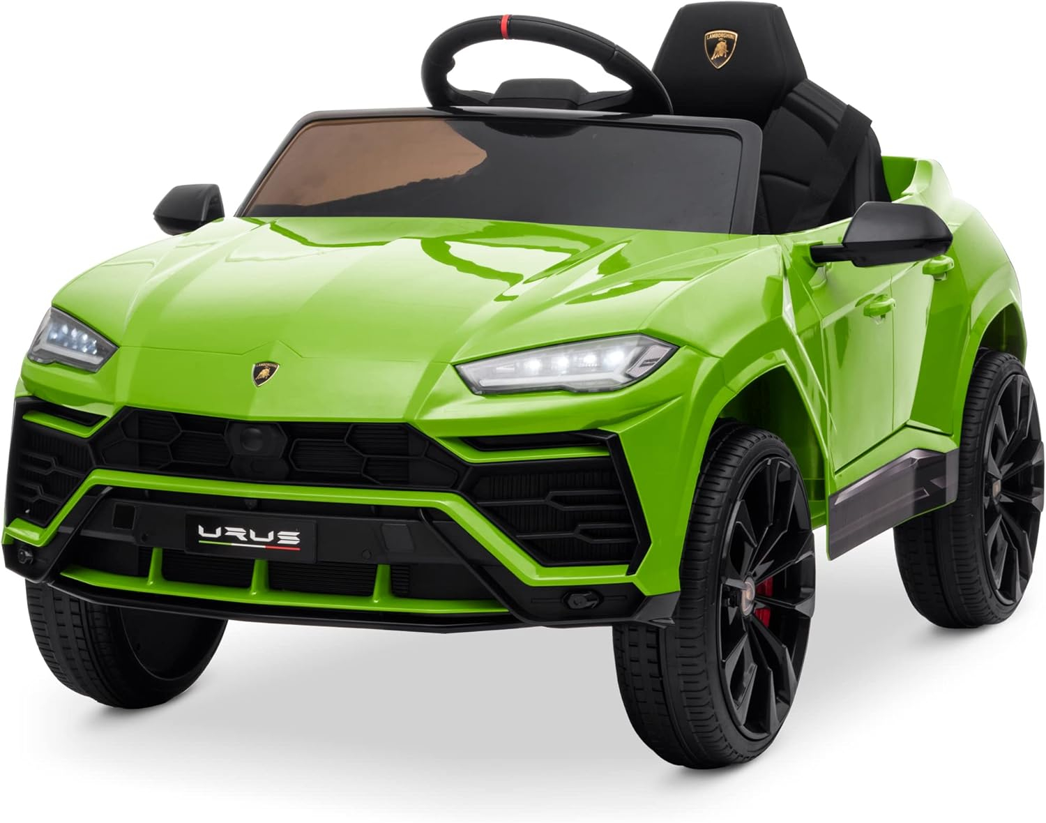Kidzone 12V 7AH Kids Ride On Car Licensed Lamborghini Urus Electric Vehicle High/Low Speed With 2.4G Remote Control, Horn, Radio, USB Port, AUX, Spring Suspension, LED light, Blue