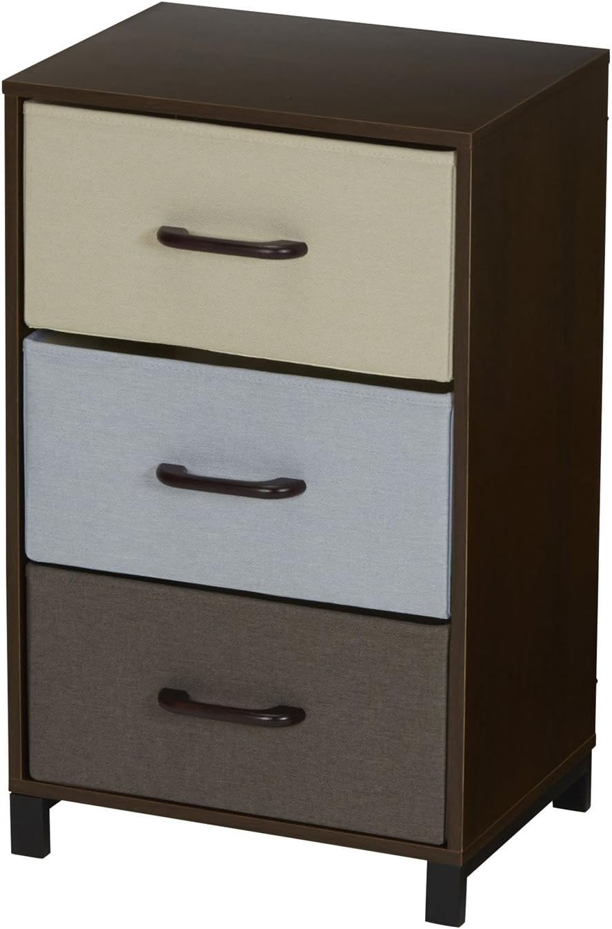Compact 3-Drawer Earth-Tone Storage Chest with Steel Frame