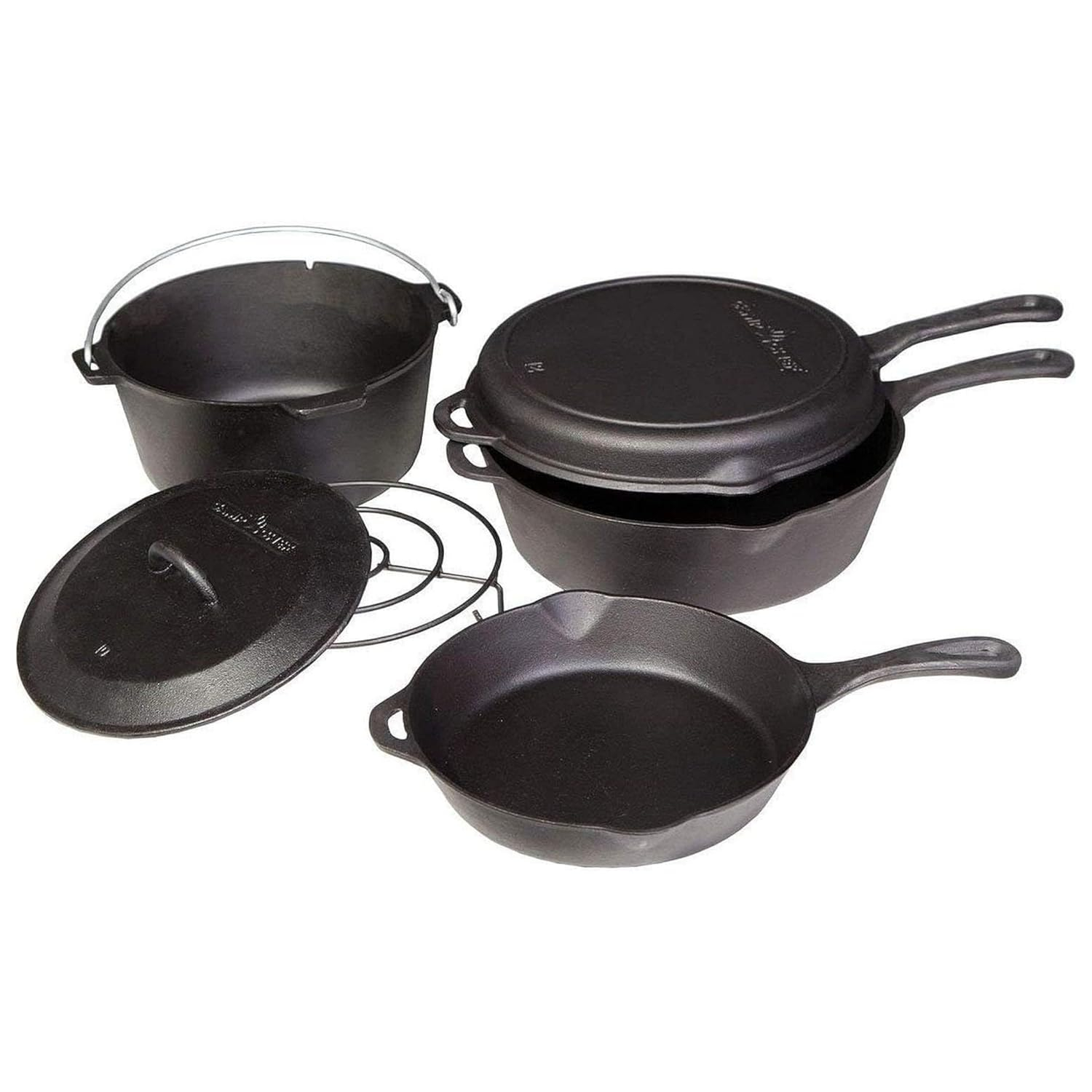 Camp Chef 6 -Pack Cast iron Grill pan set
