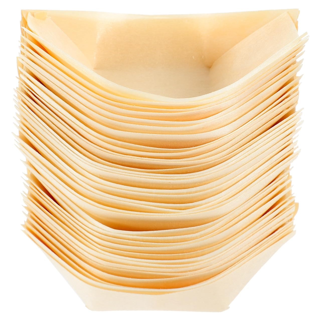 50pcs Disposable Sushi Boat Plates Natural Wooden Sushi Dishes Trays for Restaurant Home