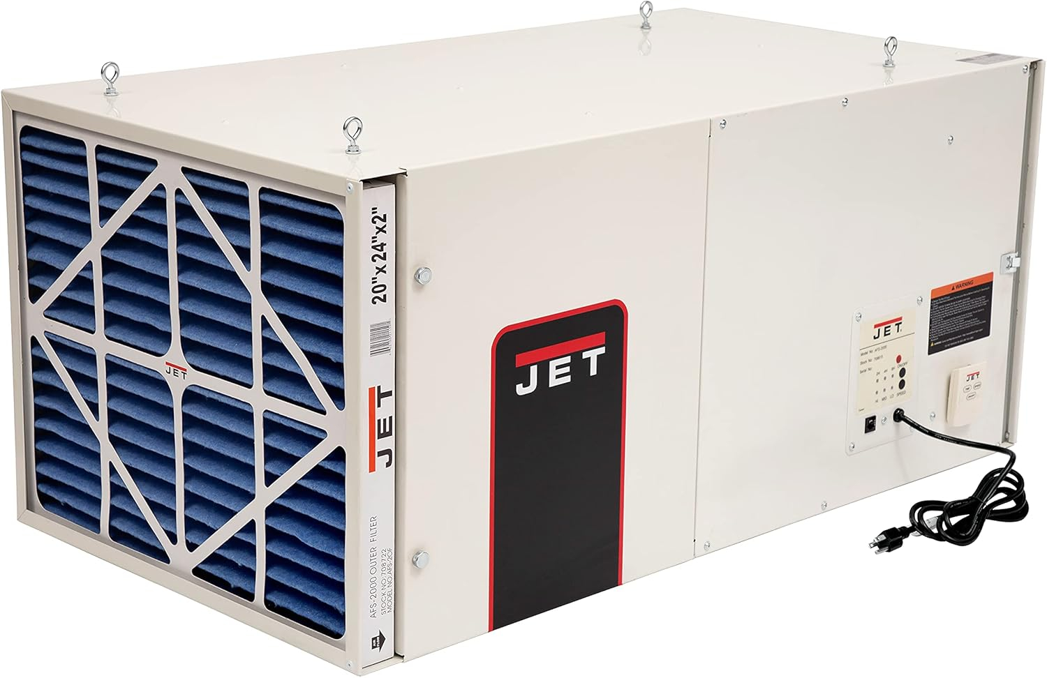 Jet Afs-2000 700Cfm Air Filtration System 3-Speed With Remote Control