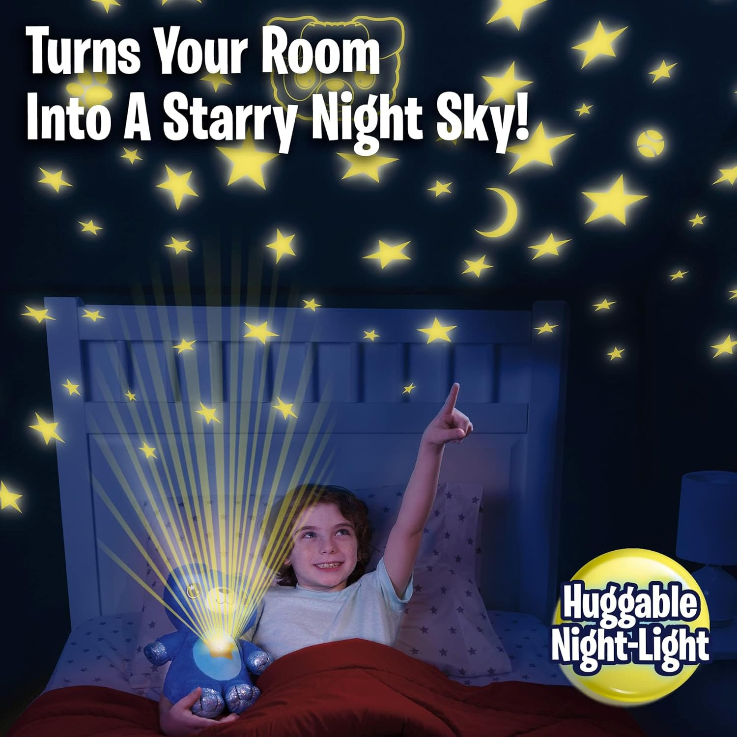 Ontel Star Belly Dream Lites, Stuffed Animal Night Light, Cuddly Blue Puppy